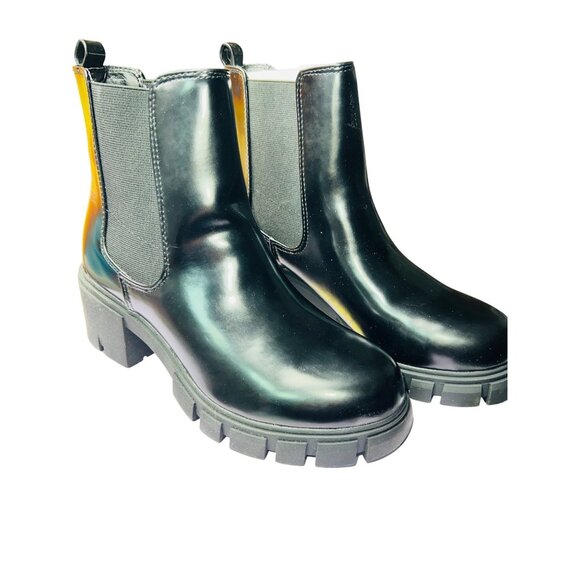 Madden Girl Shoes - Madden Girl Tessa Black Box Womens Chelsea Boots Size 8.5